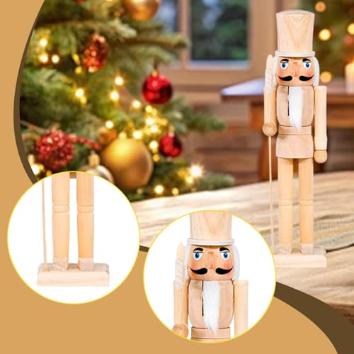 Unpainted Wooden Nutcracker Doll for DIY Christmas Decorations - 15 Inch