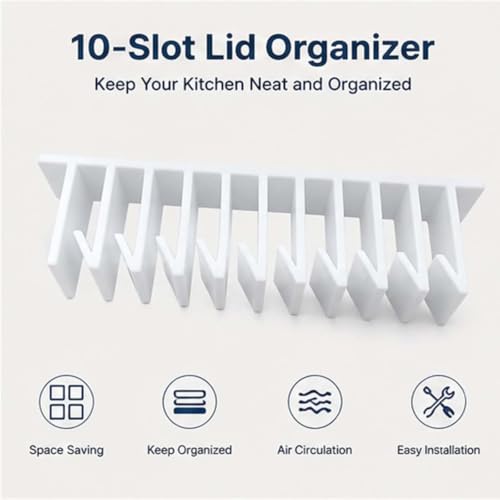 AboutYES White 2-Pack Lid Loft Lid Organizer for Kitchen Cabinets