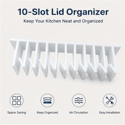 AboutYES White 2-Pack Lid Loft Lid Organizer for Kitchen Cabinets