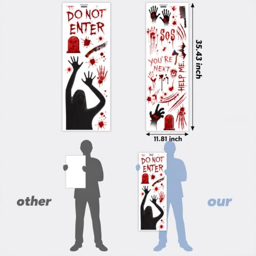 Large Halloween Bloody Window Clings Floor Decals & Temporary Tattoos Set