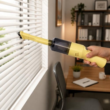 Mini Cordless Handheld Vacuum Cleaner for Car and Sofa - Rechargeable, Yellow