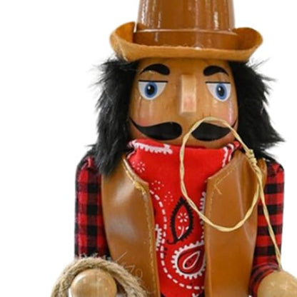 Wooden Nutcracker Figurine Cowboy Christmas Nutcracker Soldier Centerpiece