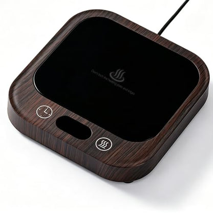 Brown Coffee Mug Warmer with Timer - Electric Desk Cup Heater, 4-Temperature Control