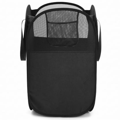 Black Collapsible Laundry Basket 100L with Handles - Foldable Clothes Hamper