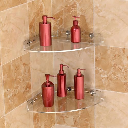Corner Floating Shelves Set - Clear Acrylic Wall Storage Organizer