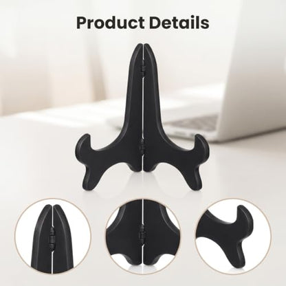 Small Plate Display Stand Set - Adjustable Plastic Support for Plates & Frames, 3 Sizes