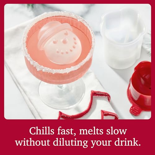Snowman Ice Molds with Top Hats - Set of 2 Holiday Frozen Drink Ice Cubes