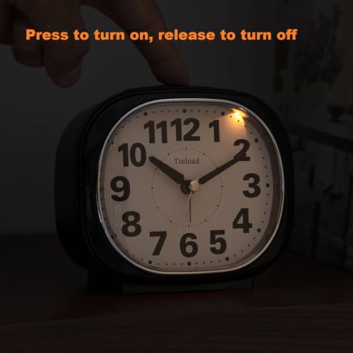 Heavy Sleepers Alarm Clock Loud Audible Ringtone Nightstand Clock Black