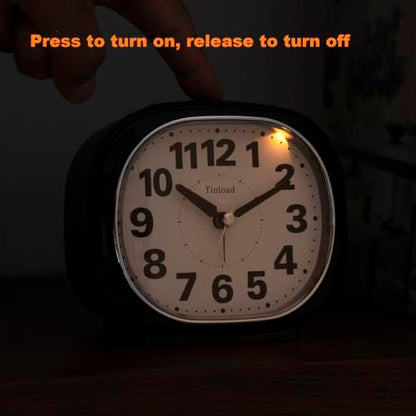 Heavy Sleepers Alarm Clock Loud Audible Ringtone Nightstand Clock Black