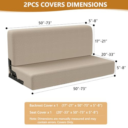 RV Couch Cover Set for Sofa Bed - 2 Pieces for Jackknife & Fold-Out Sofas