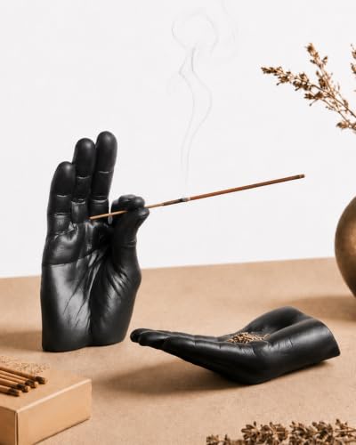 Palm-Shaped Incense Holder Burner for Sticks - Artistic Hand Sculpture Decor