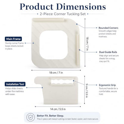 Heavy Duty Bed Sheet Corner Clips - 4-Pack Fitted Sheet Holders with Snap-Lock Grippers