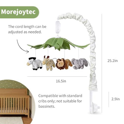 Baby Crib Mobile with Music and Plush Characters for Nursery