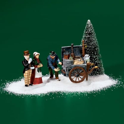 Dickens' Village Coffee Stall Building and Figurine Set - Victorian England Decor