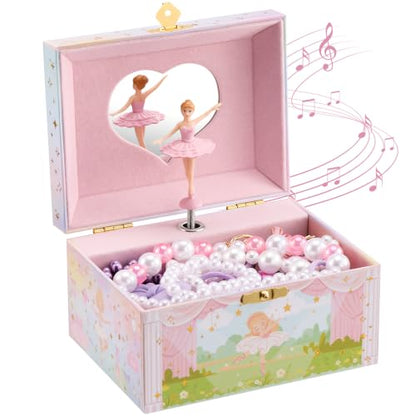 ProCase Musical Ballerina Jewelry Box for Girls - Spinning Ballet Figurine, Compact Storage