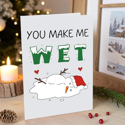 Men Naughty Christmas Card - Rude Holiday Greeting for Husband & Boyfriend
