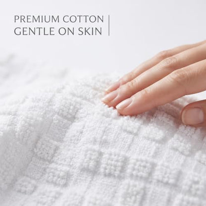 White Cotton Washcloth Set - Soft Absorbent 2 Piece for Face & Body - Variation of THIS listing