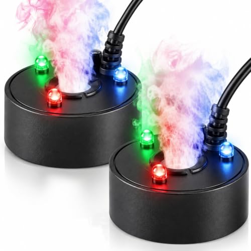 2-Pack Halloween Mist Maker Fogger with LED Light Ultrasonic Fog Machine
