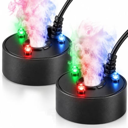 2-Pack Halloween Mist Maker Fogger with LED Light Ultrasonic Fog Machine