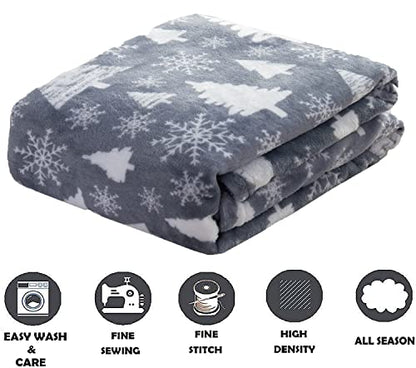 50 x 60 Inch Christmas Tree Fleece Blanket - Holiday Velvet Throw for Winter, Couch & Gift