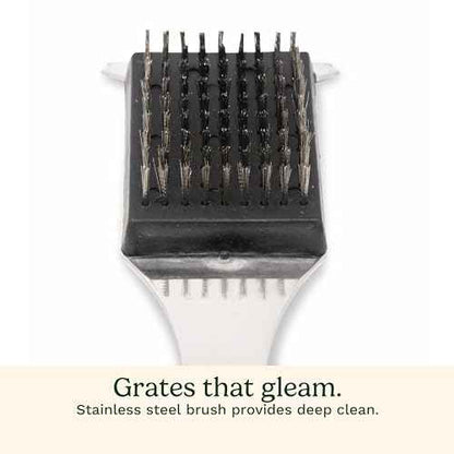 Cuisinart Stainless Steel 16.5" Long Handle Grill Cleaner Brush and Scraper for BBQ, Griddle, Grills, Cookout Tool, Grill Brush for Outdoor Grills BBQ Accessories