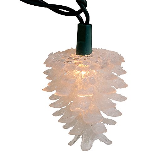 10-Light Clear Pinecone String Lights for Holiday Decor