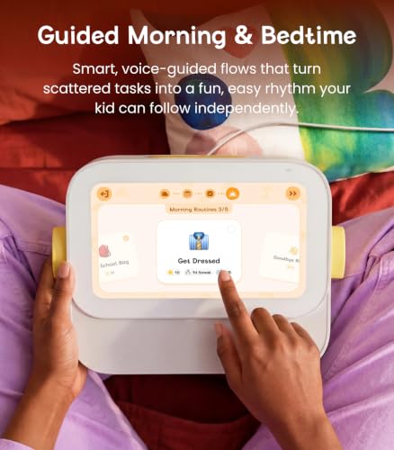 Kids Alarm Clock with Routine & Chore Chart - Bedtime Rewards & Voice Reminders