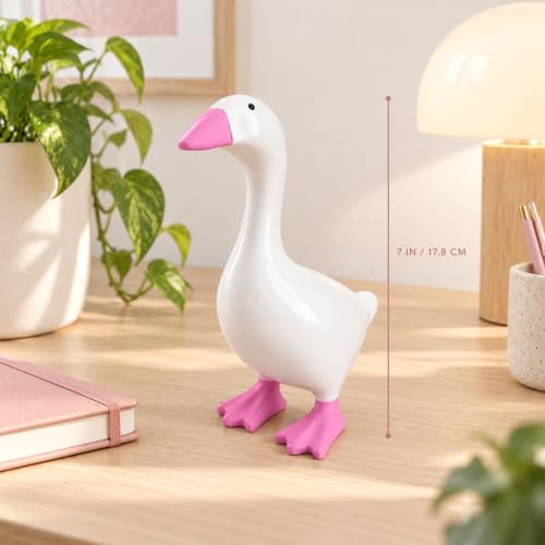 Pink Desk Goose 7 Inch Cute Desktop Statue Gift for Women - LINLINGTOYS