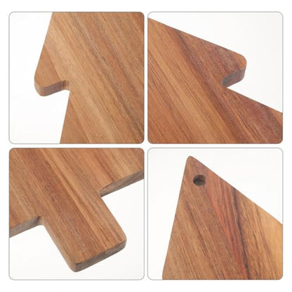 Christmas Tree-Shaped Wooden Charcuterie and Serving Tray - 14.9x9.4 Inches