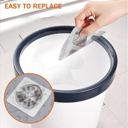 10 Pack Square Disposable Shower Drain Covers Hair Catcher - Prevent Clogs