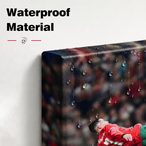 Ronaldo Signature Soccer Poster Canvas Wall Art for Boys Room - 8x10, Action Design