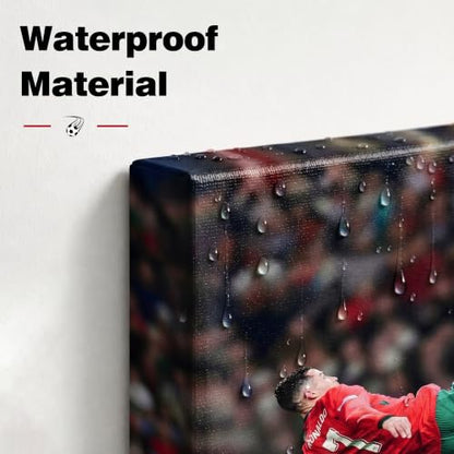 Ronaldo Signature Soccer Poster Canvas Wall Art for Boys Room - 8x10, Action Design
