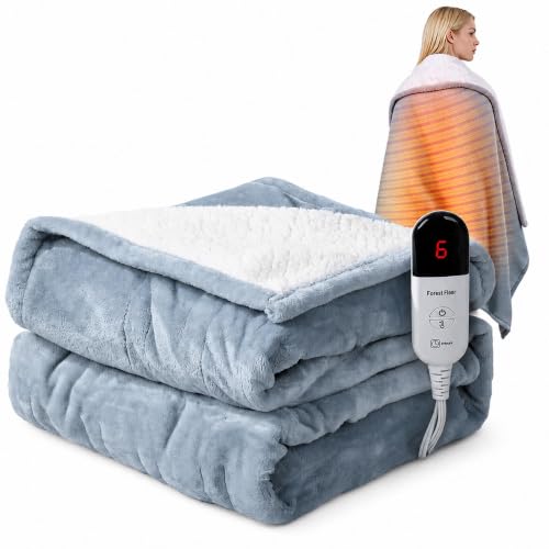 Electric Heated Throw Blanket 50x60 Soft Flannel Sherpa Cozy Bed Couch