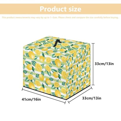 PJHEQOXE Lemon Pattern Food Slicer Cover Electric Food Slicer Cover With Storage Pockets And Top Handle Meat Slicer Cover 16"L x 13"W x 13"H Kitchen Decoration (Yellow)
