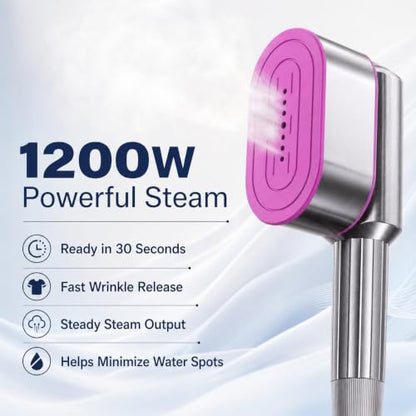Portable Garment Steamer and Iron for Clothes, 1200W, 7 Modes
