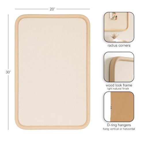 Kate and Laurel Inglewood Rectangular Pinboard Wall Organizer - Natural