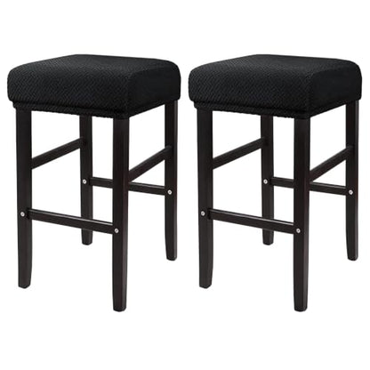Rectangle Bar Stool Cover 2 Pack Black - Stretchable, Protective Slipcovers for 14-20in Chairs - Variation of THIS listing