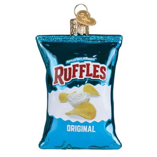 Glass Blown Christmas Ornament - Ruffles Chips Snack Collection, Handcrafted Holiday Decor