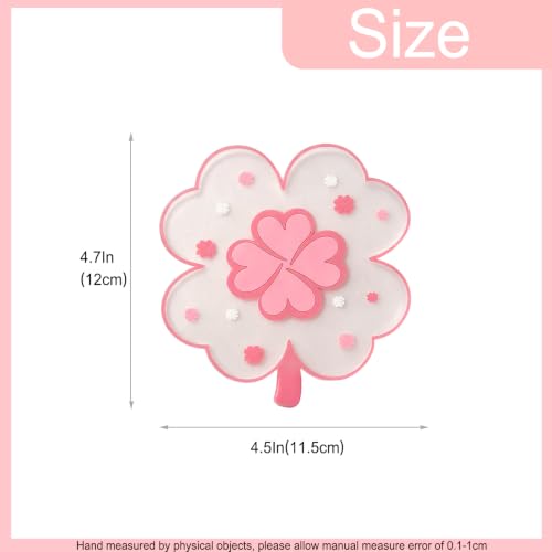 Pink Clover Coasters Set of 2 - Kawaii Desk Accessories for Office & Home