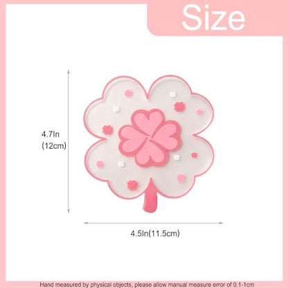 Pink Clover Coasters Set of 2 - Kawaii Desk Accessories for Office & Home