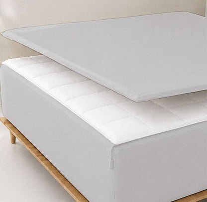 Twin XL Zipper Fitted Sheet Set - Light Grey, 10 Inch Deep Microfiber Bedding