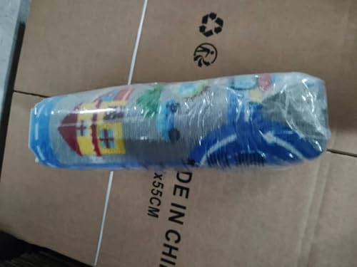 Capslpad Kids Rug 6'6" x 5'0" Educational Learning Kid Play Area Rug Large Traffic Road Cars Rug Play Mat for Kids Toy Nursery Car Carpet for Playroom Living Room Classroom Decor, Blue