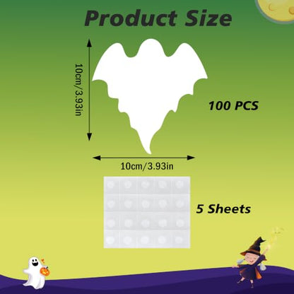Halloween Ghost Paper Cutouts for Bulletin Boards and Crafts, 4 Inch, 100 Pieces