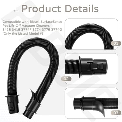 Vacuum Cleaner Replacement Hose for Bissell SurfaceSense Pet Vacuums 3415 3418