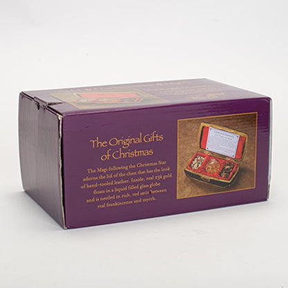 Gold Christmas Music Box - Plays Joy to the World & We Three Kings