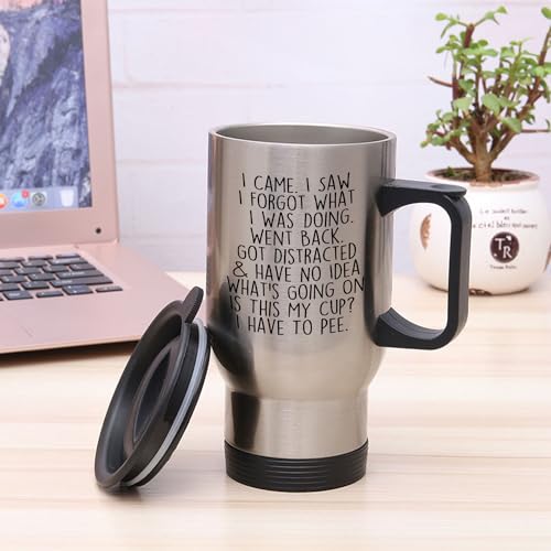 Funny Travel Tumbler for Senior Citizens I Came I Saw I Forgot What I Was Doing Mug - Funny Gifts for Old People Elderly Mom Dad Grandma Grandpa For Mothers Day Fathers Day Birthday Christmas 14oz