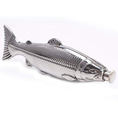 Stainless Steel Fish-Shaped Travel Flask - 4oz Leakproof Wine & Liquor Bottle