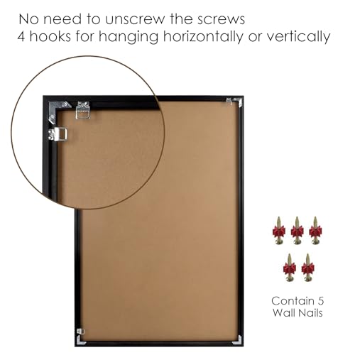 18x24 Inch Snap Poster Frame Pack - Black Aluminum with Plexiglass