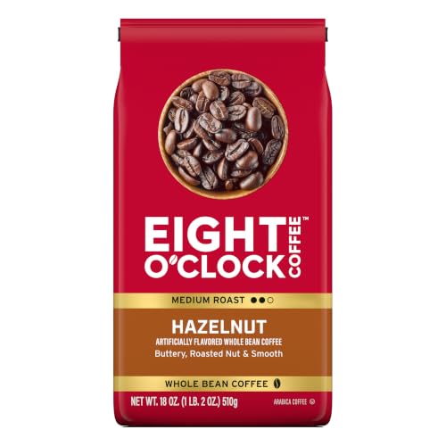 Medium Roast Whole Bean Coffee - Hazelnut Flavor, 18 Ounces, Smooth & Nutty
