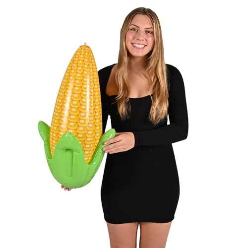Beistle 24" x 13" Plastic Inflatable Corn Cob for Farm Theme Decorations, Autumn Harvest Fall Party D?cor and Supplies